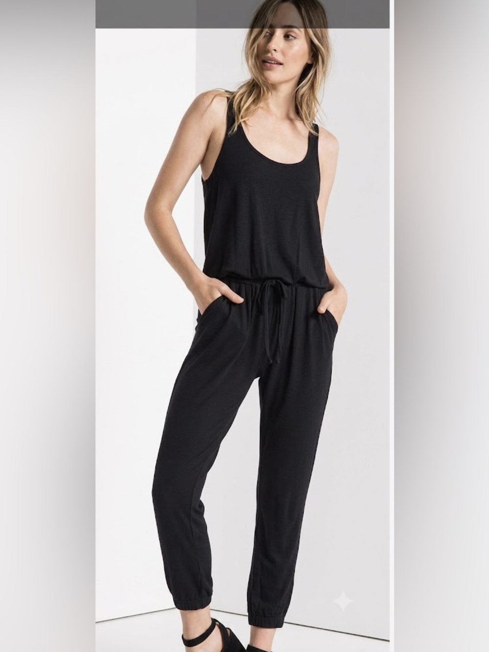 Z Supply Tank Jumpsuit- Black